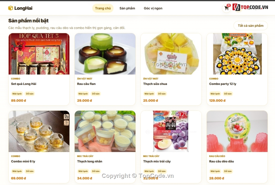 Website bán rau,website bán thạch,web bán thạch